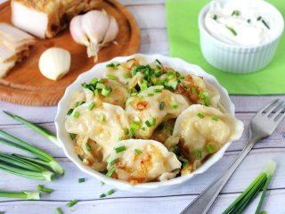 Рецепт ленивых пельменей с картофелем и салом