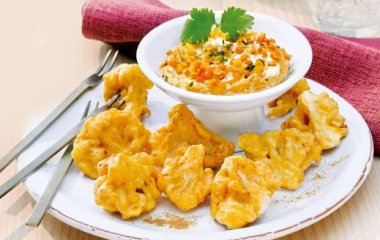 Цветная капуста в кляре с гарниром