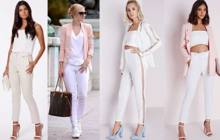 С чем носить женские белые джинсы: модные образы и фото