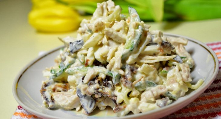 Рецепты приготовления салатов с курицей и грибами
