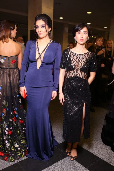 фото Ангелина и Анна Завальские в декольтированных платьях