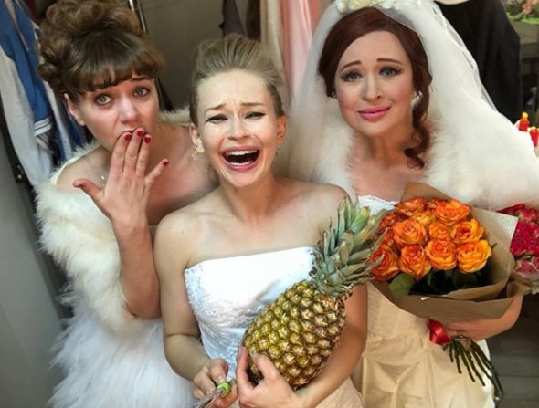 Юлия Пересильд в свадебном платье фото
