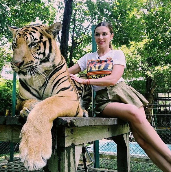 Анна Седокова с тигром фото